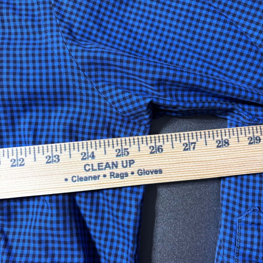Orvis Shirt Mens XL Blue Black Micro Check Cotton Long Sleeve Button Down Pocket - Picture 5 of 7